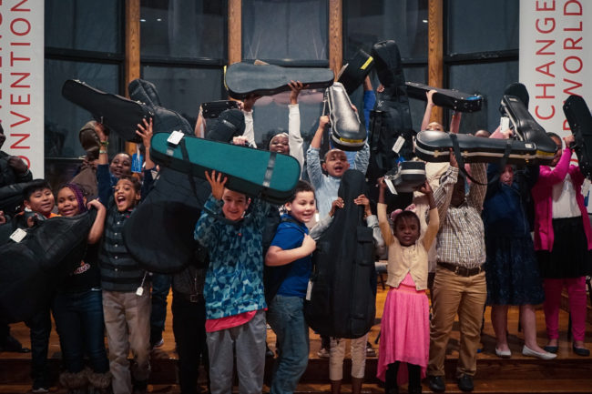 New students receive instruments